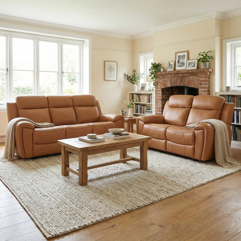 3+2 leather recliner sofa set