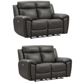 Annecy Leather Grey Electric Recliner 2+2 Seater Sofa Set