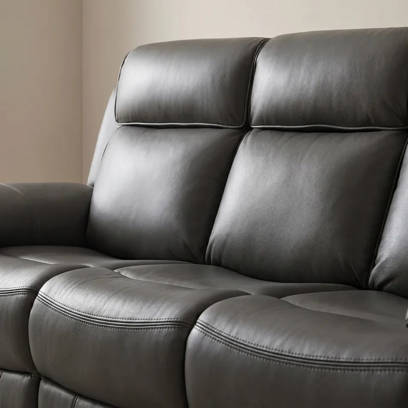 Annecy Genuine Leather Grey Electric Power Recliner 3 Seater - view 5 - Furniture Instore