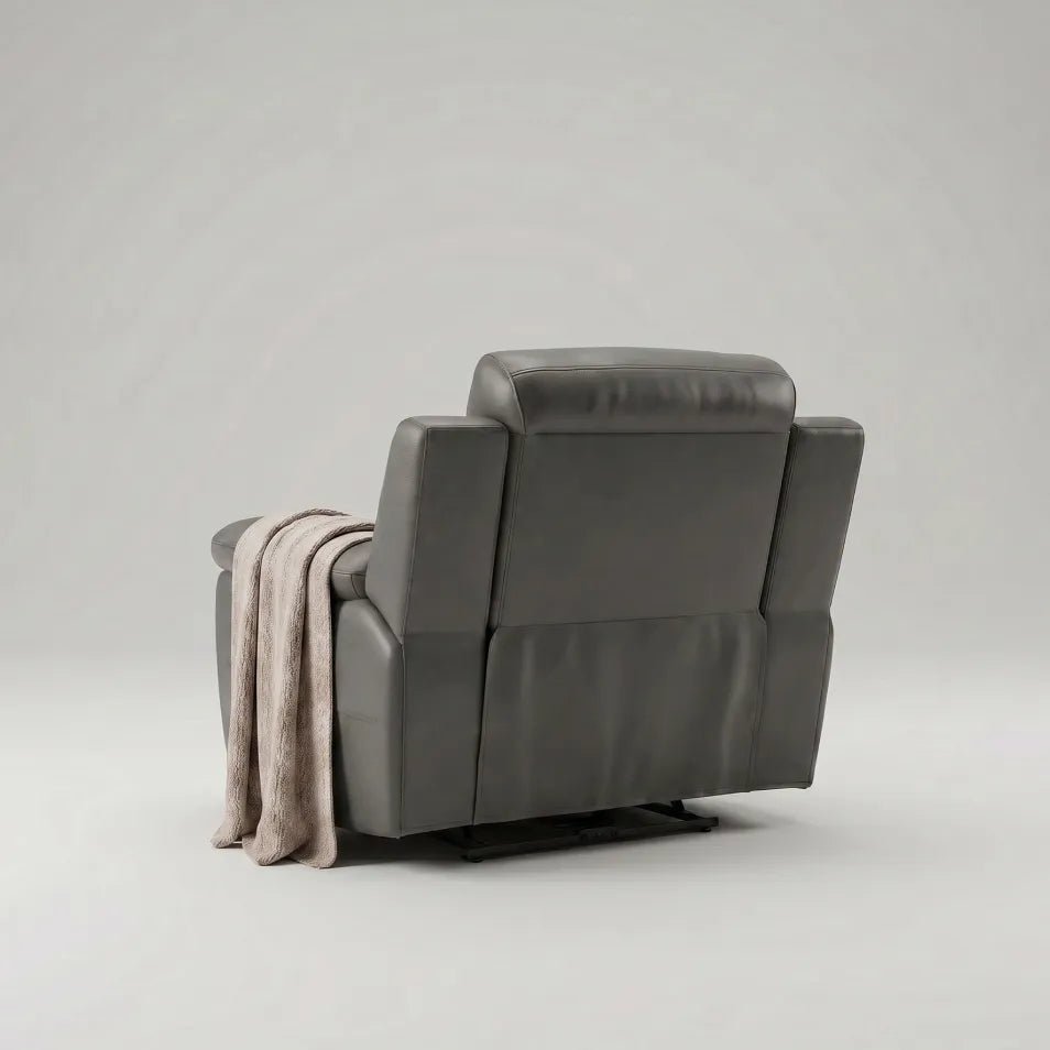 Annecy Genuine Leather Grey Electric Power Recliner Armchair - view 7 - Furniture Instore