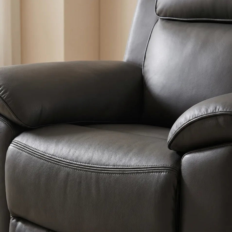 Annecy Genuine Leather Grey Electric Power Recliner Armchair - view 4 - Furniture Instore