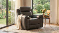 Annecy Genuine Leather Grey Electric Power Recliner Armchair - view 8 - Furniture Instore