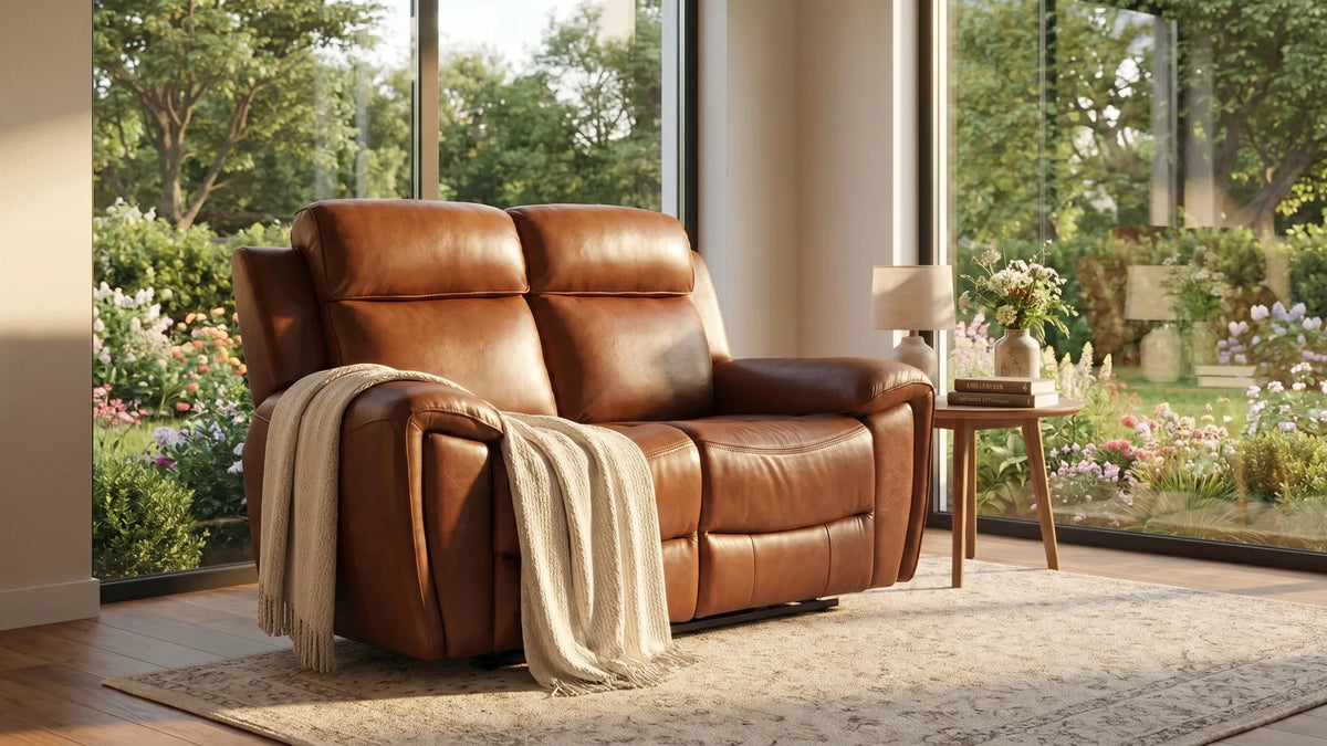 Annecy Genuine Leather Tan Electric Power Recliner 2 Seater - view 8 - Furniture Instore