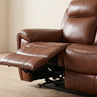 Annecy Genuine Leather Tan Electric Power Recliner 2 Seater - view 5 - Furniture Instore