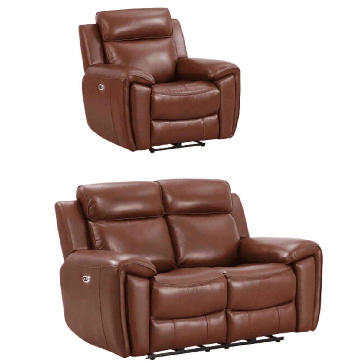 Annecy Tan Leather Electric Recliner 2+1 Sofa Set - Furniture Instore