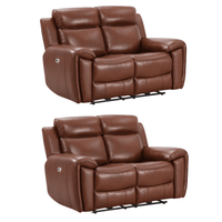 Annecy Tan Leather Electric Recliner 2+2 Sofa Set