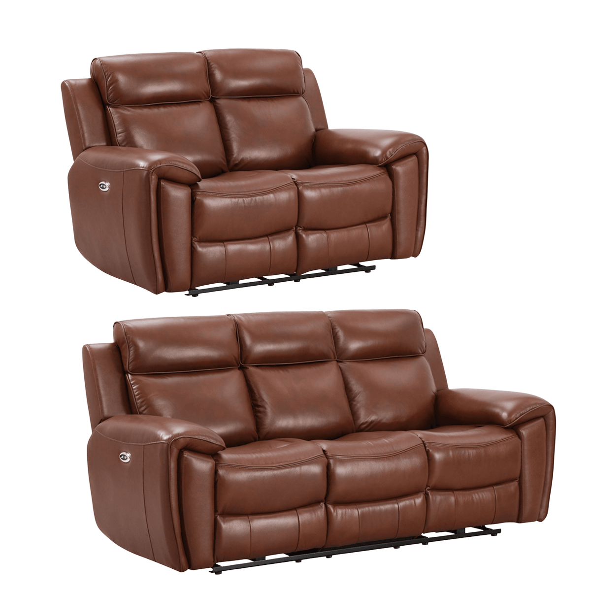 Annecy Tan Leather Electric Recliner 3+2 Sofa Set - Furniture Instore