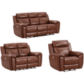 Annecy Leather Tan Electric Recliner 3+2+1 Seater Sofa Set