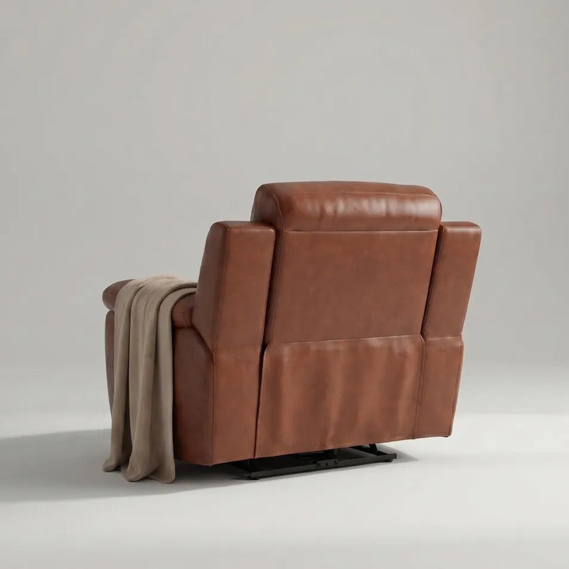 Annecy Tan Genuine Leather Armchair with Electric Power Recliner - view 7 - Furniture Instore
