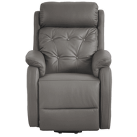Bilbury Genuine Leather Grey Rise Recliner Mobility Chair