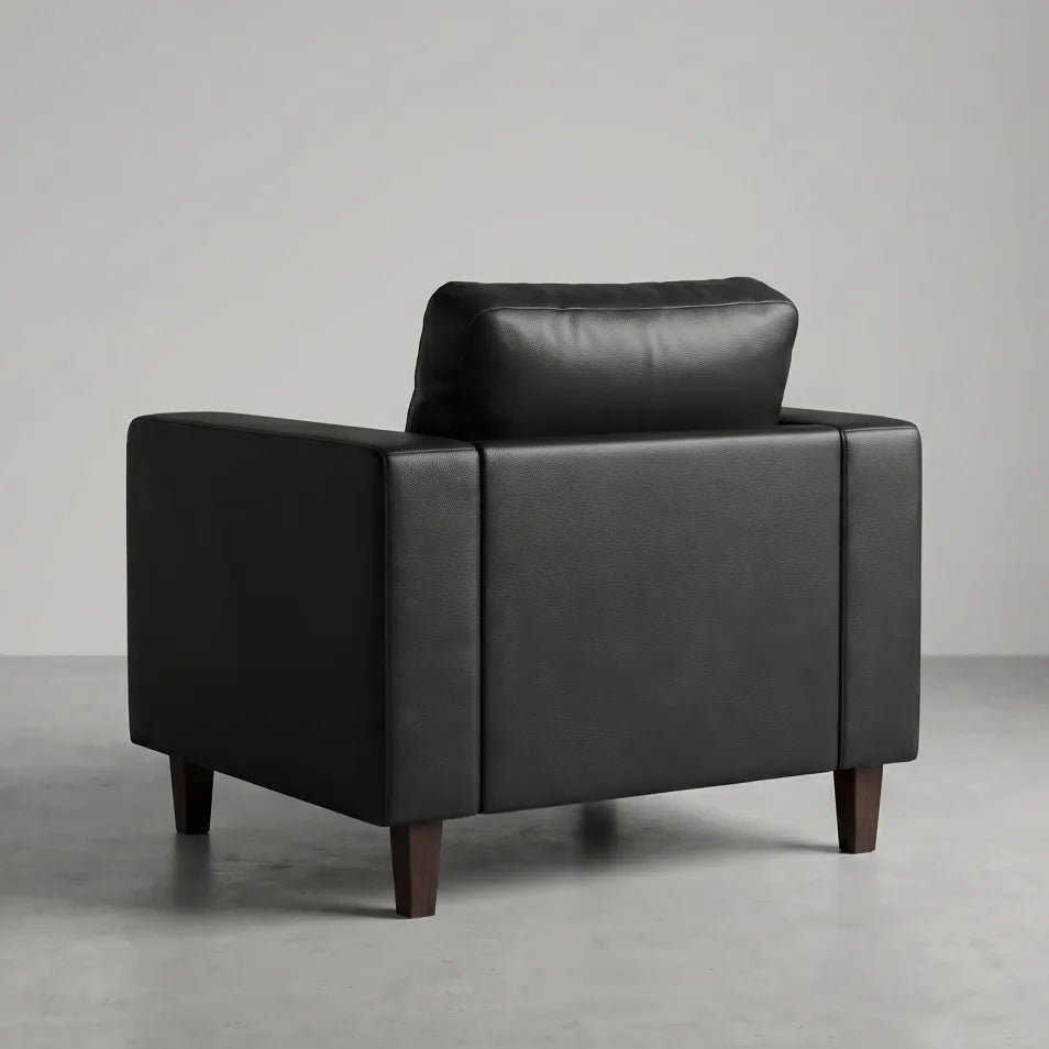 Box Black Leather Armchair - view 7 - Furniture Instore