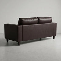 Box Brown Leather 3 Seater Sofa - view 7 - Furniture Instore