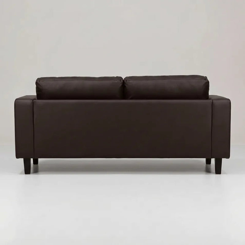 Box Brown Leather 3 Seater Sofa - view 6 - Furniture Instore