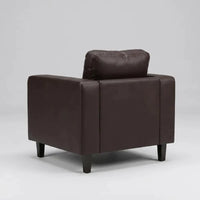 Box Brown Leather 3+1 Sofa