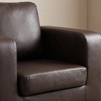 Box Brown Leather Armchair - view 4 - Furniture Instore