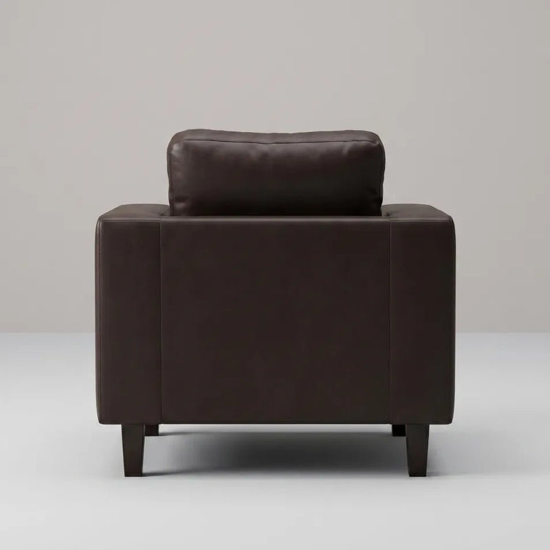 Box Brown Leather Armchair - view 7 - Furniture Instore