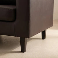 Box Brown Leather Armchair - view 5 - Furniture Instore