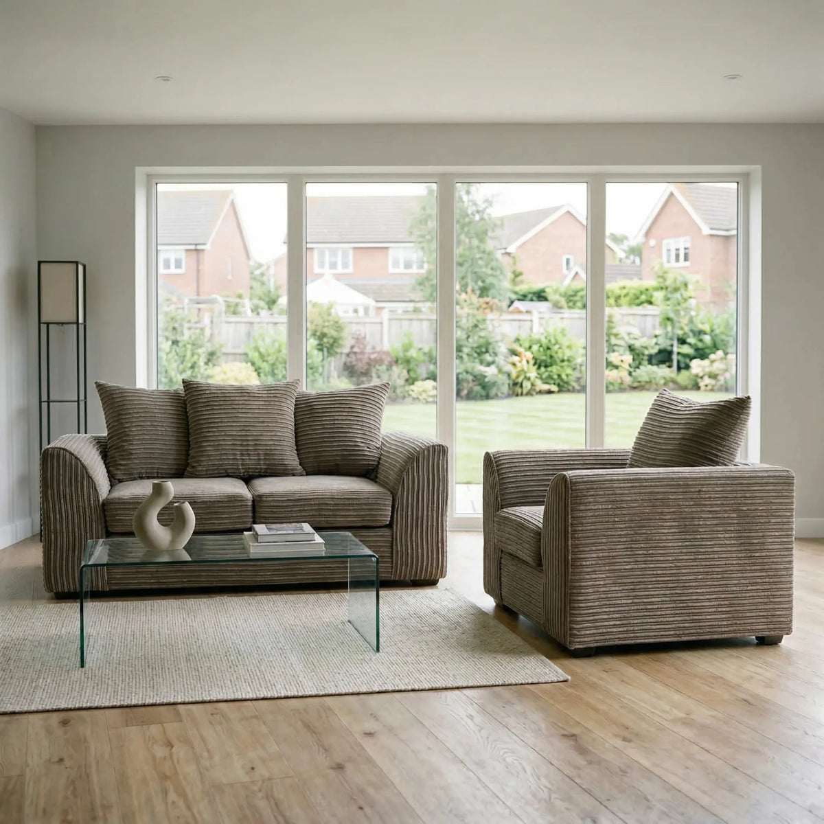 Byron Caramel Fabric 2 +1 Seater Sofa Set - Furniture Instore