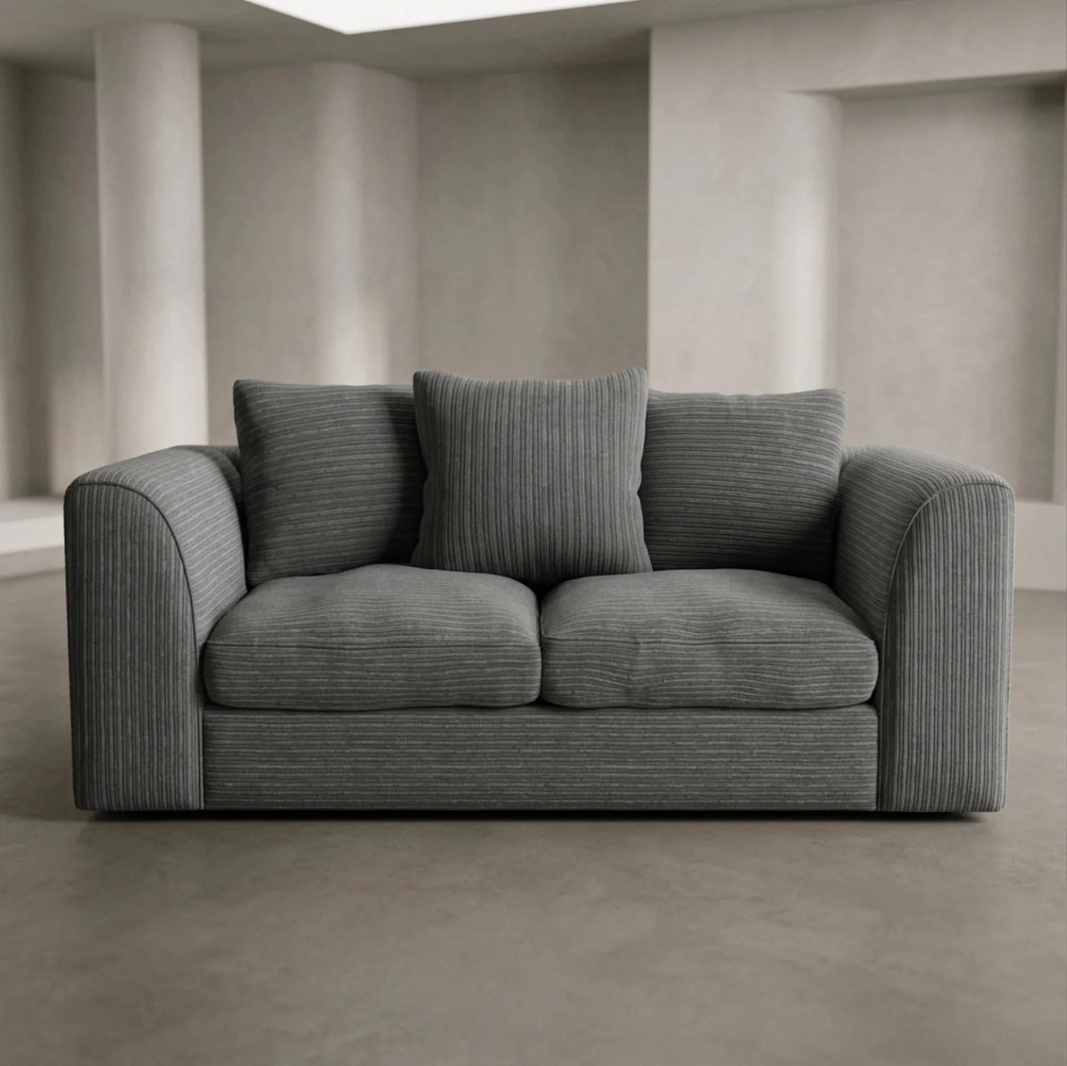 Byron Grey Fabric 2 Seater Sofa - Furniture Instore