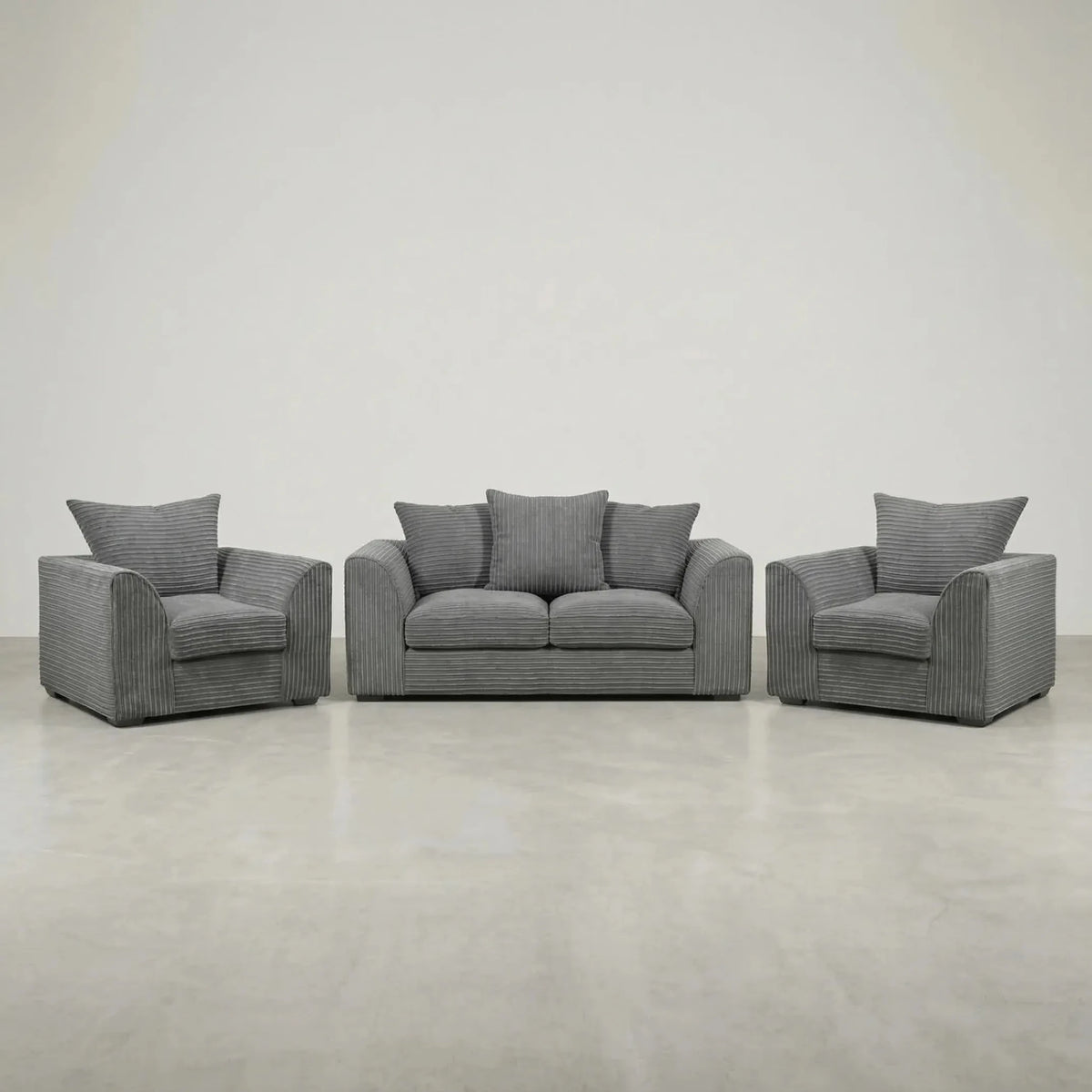 Byron Grey Fabric 2+1+1 Seater Sofa Set - Furniture Instore