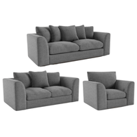 Byron Grey Fabric 3+2+1 Seater Sofa Set