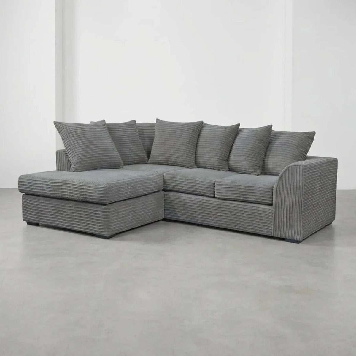 Byron Grey Fabric LHC Corner Sofa - Furniture Instore