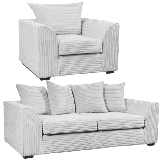 Byron Shark 3+1 Sofa Combo, Front View on White Background, Modern Minimal Design