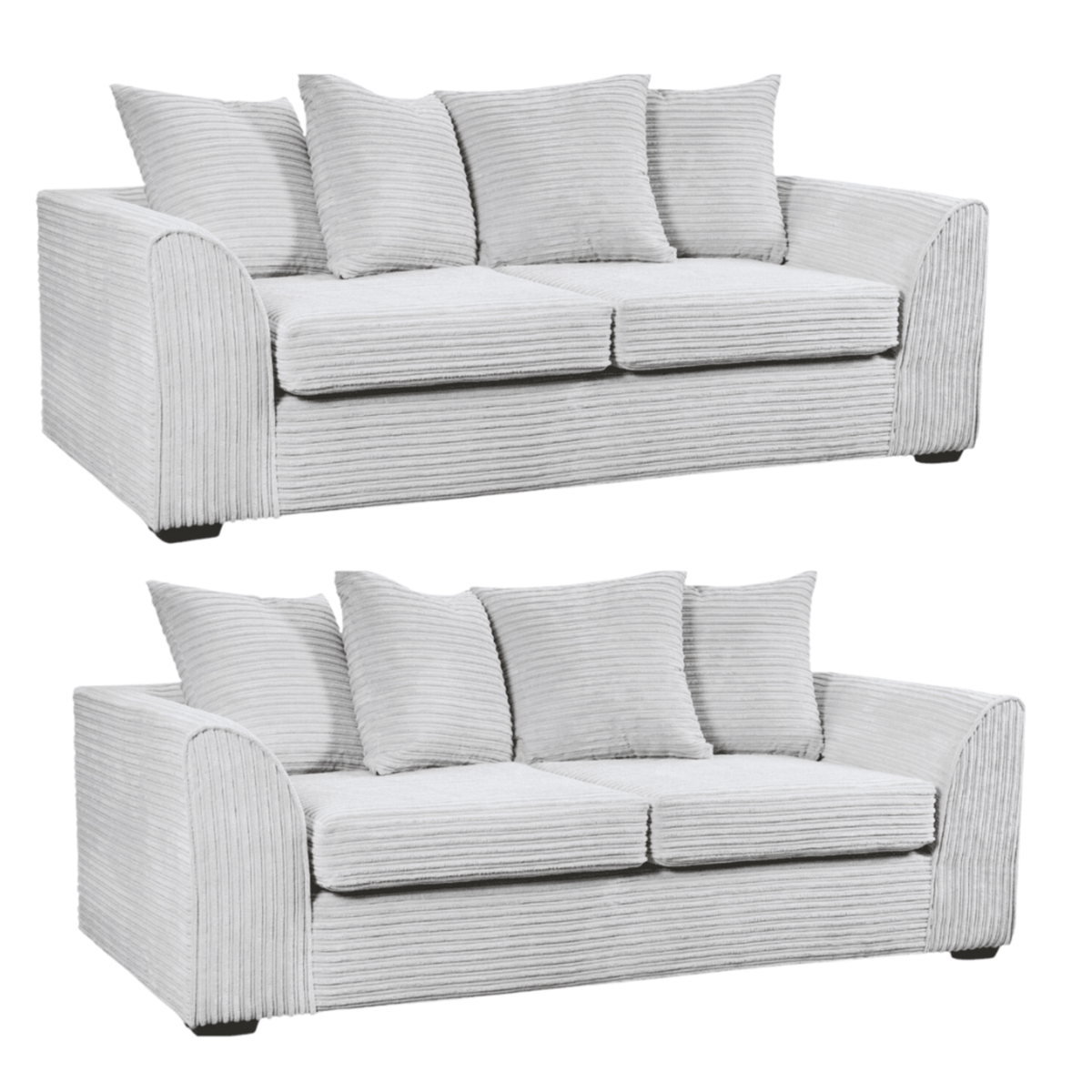 Byron Shark 3+3 Sofa Combo, Front View in Roomset, Modern Minimal Design