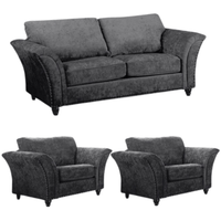 Canterbury Grey Fabric 3+1+1 Seater Sofa Set
