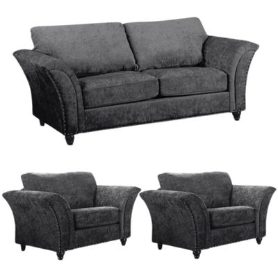 Canterbury Grey Fabric 3+1+1 Seater Sofa Set