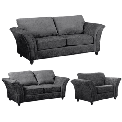 Canterbury Grey Fabric 3+2+1 Seater Sofa Set