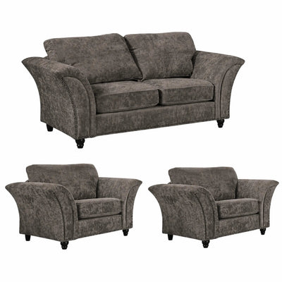 Canterbury Truffle Fabric 2+1+1 Seater Sofa Set