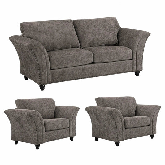Canterbury Truffle Fabric 3+1+1 Seater Sofa Set - Furniture Instore