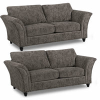 Canterbury Truffle Fabric 3+3 Seater Sofa Set