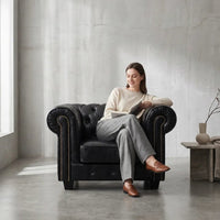 black-buttoned-leather-chesterfield-accent-chair