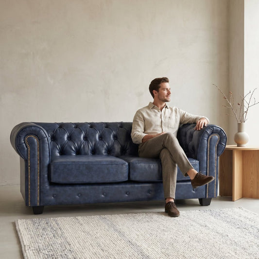 chesterfield-traditional-blue-leather-2-seater-sofa
