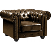 Chesterfield Brown Leather Antique Armchair | Furniture In store