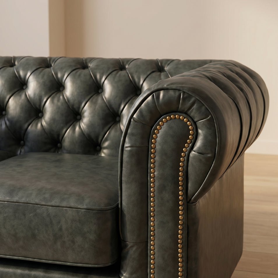 chesterfield-green-leather-antique-2-seater-sofa
