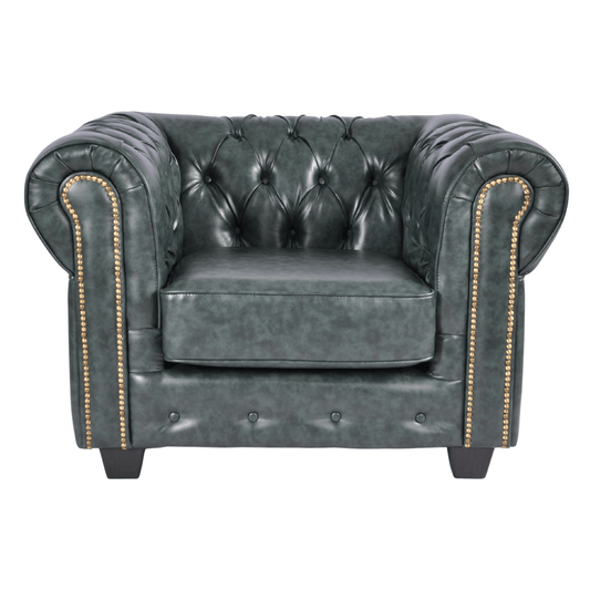 green-antique-leather-chesterfield-armchair