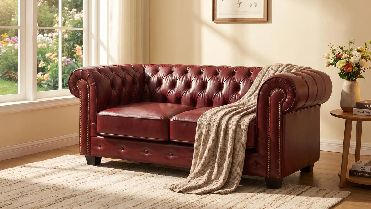 chesterfield-red-leather-antique-2-seater-sofa