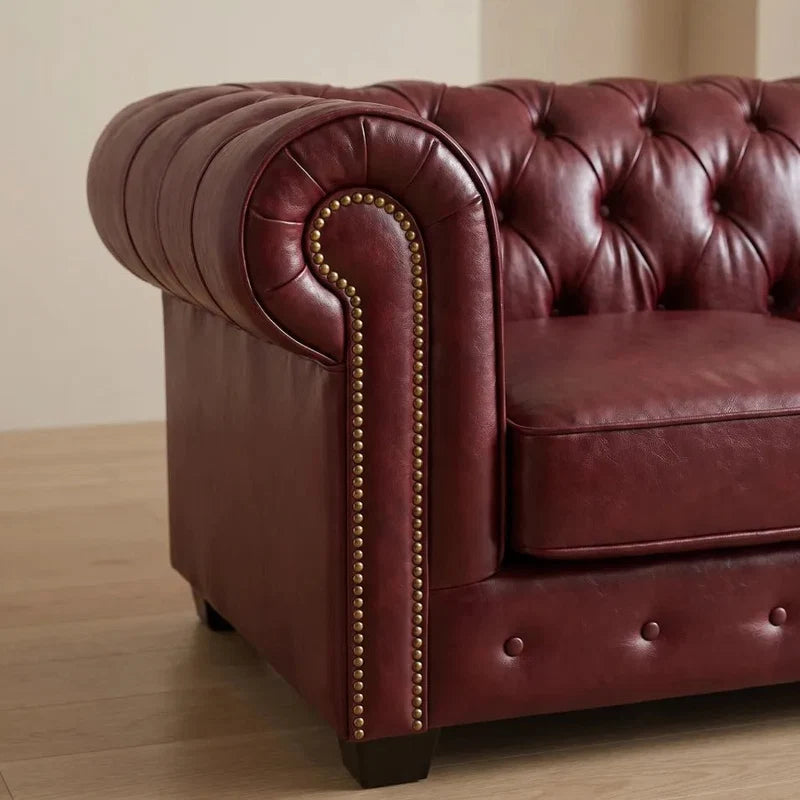 chesterfield-red-leather-antique-3-1-seater-sofa-set-3-seater-sofa-view-1