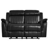 Cidliano Genuine Leather Black Electric Recliner 2 Seater Sofa