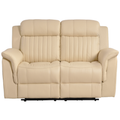 Cidliano Genuine Leather Cream Electric Recliner 2 Seater Sofa