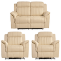 Cidliano Genuine Leather Cream Electric Recliner 2+1+1 Seater Sofa Set