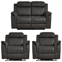 Cidliano Genuine Leather Grey Electric Recliner 2+1+1 Seater Sofa Set
