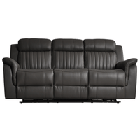 Cidliano Genuine Leather Grey Electric Recliner 3 Seater Sofa