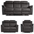 Cidliano Genuine Leather Grey Electric Recliner 3+2+1 Seater Sofa Set