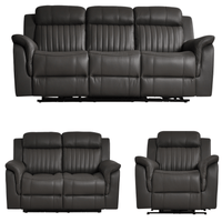 Cidliano Genuine Leather Grey Electric Recliner 3+2+1 Seater Sofa Set