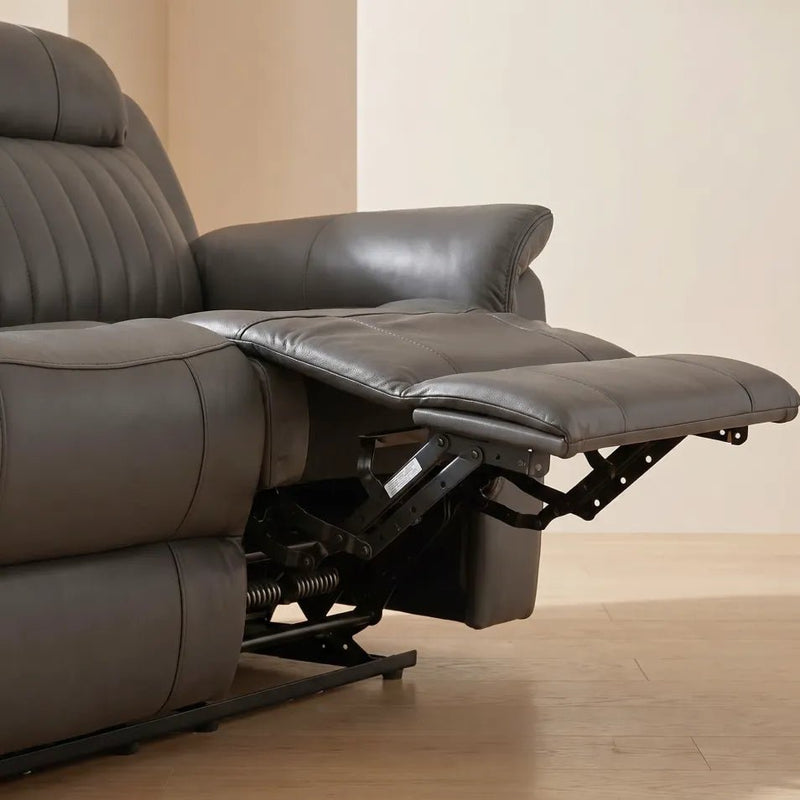 Cidliano Genuine Leather Grey Electric Recliner 2+1+1 Seater Sofa Set