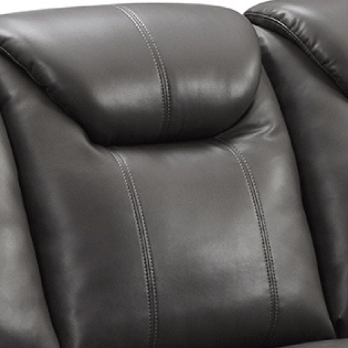 Close-up of a dark brown leather recliner chair